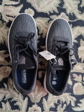K-Swiss Black and White Knit Lace-Up Women's Sneakers